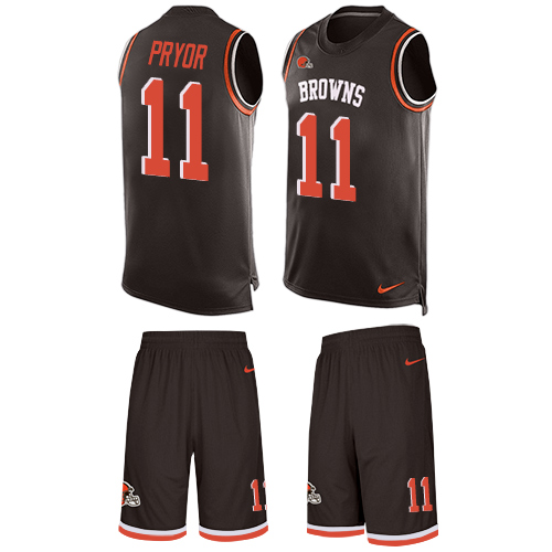 Men's Limited Terrelle Pryor Nike Jersey Brown - #11 Tank Top Suit NFL Cleveland Browns